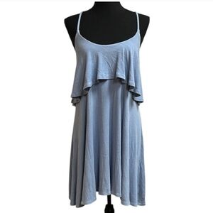 Free People Beach Blue Sleeveless Flutter Dress